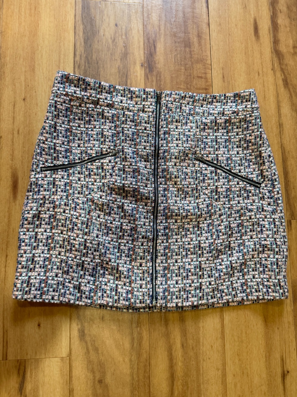 ASOS Pink and Navy Tweed Mini Skirt
